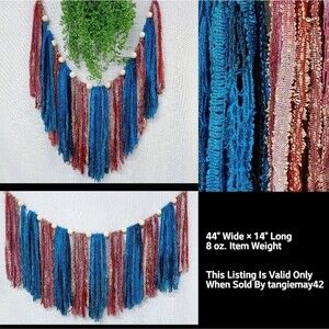 NEW Boho Garland Hanging Wall Decor Blue Pink Gold